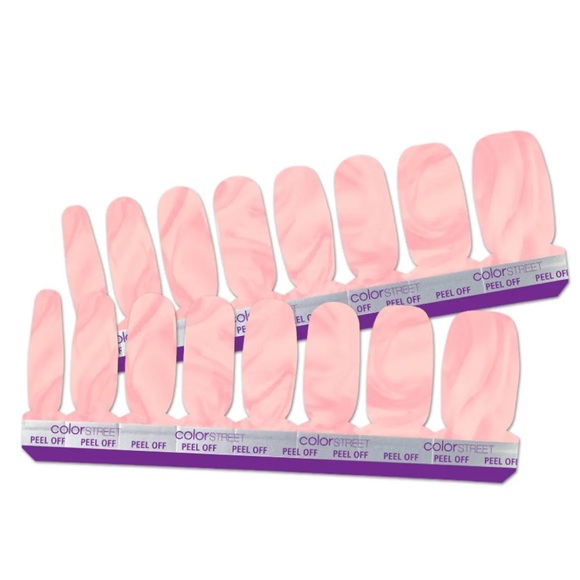 *Retired* Color Street: Pebble Rebel | Marble Pastel Pink Spring Swirl Peach - Picture 10 of 10